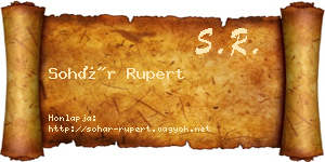 Sohár Rupert névjegykártya